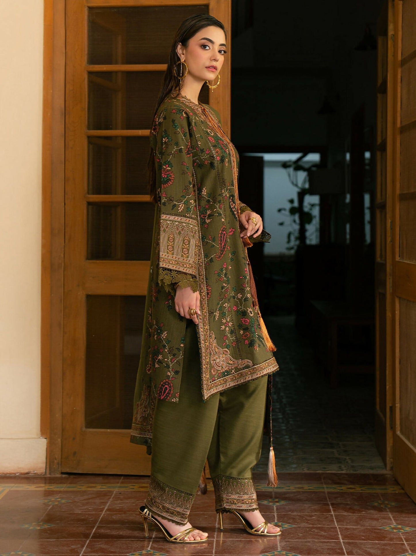 Binilyas Gulrukh Khaddar Embroidered Unstitched 3-Piece Suit-67-B