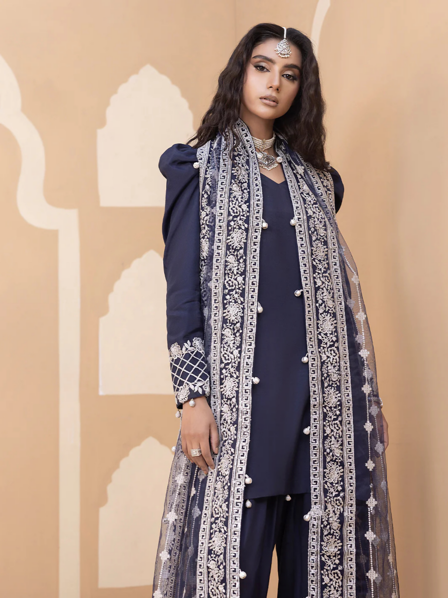 Hemstitch Raw Silk Embroidered Stitched 3-Piece-Suit-Khayal