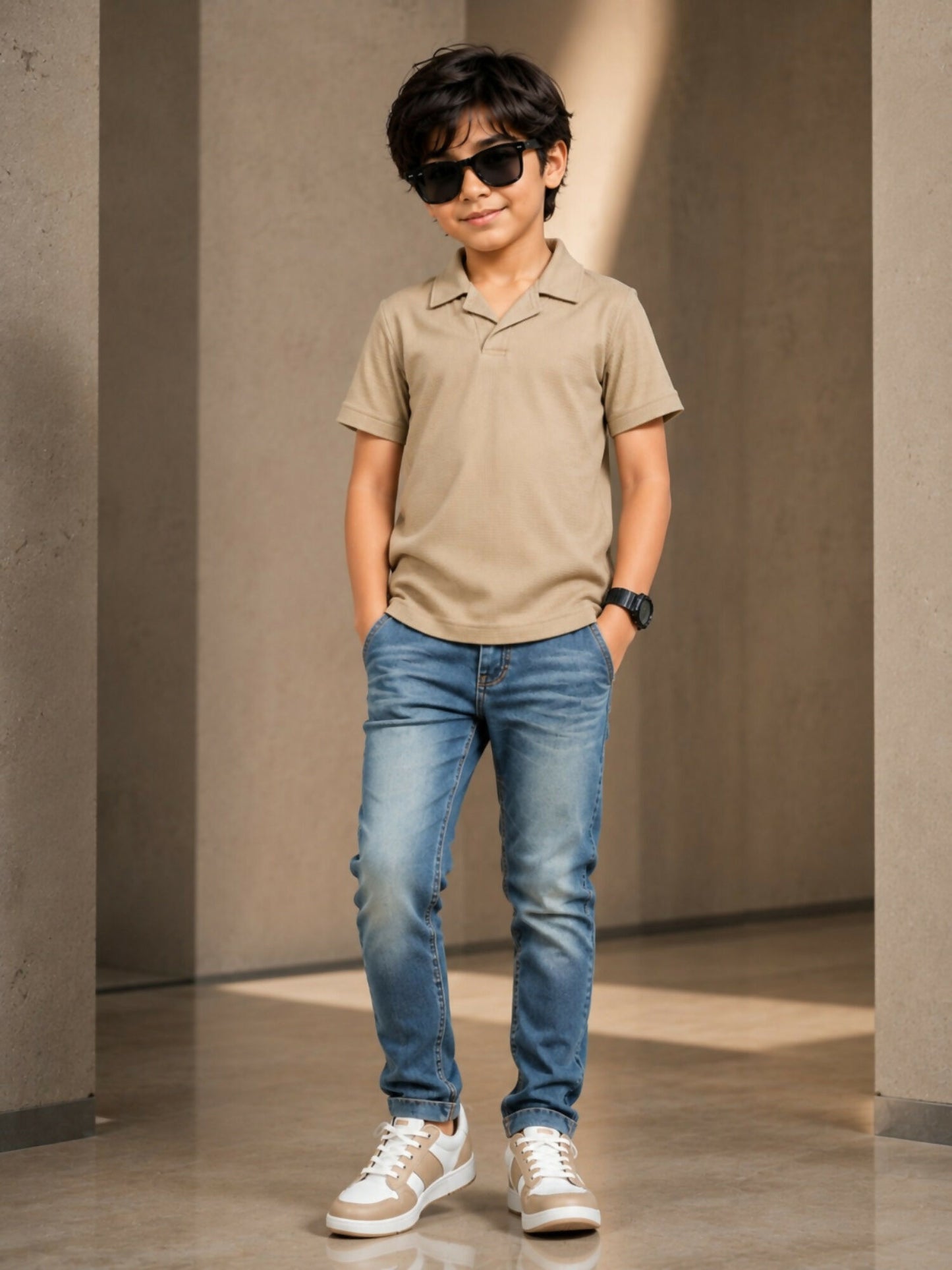 Velvour Boys Polyester Polo Shirt-VP29-A