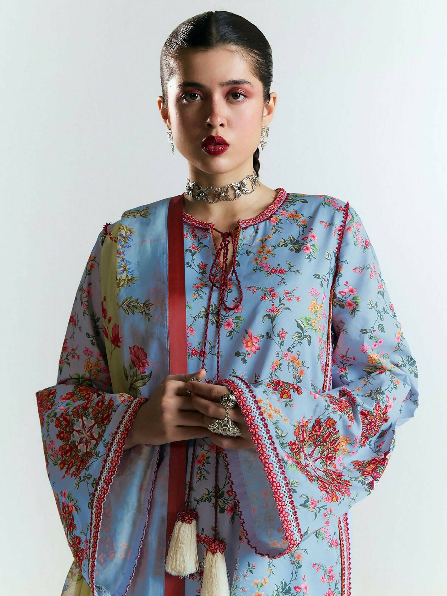 Jugnu by Hussain Rehar SS'25 Edit II Cotton Embroidered Unstitched 3-Piece Suit-NYAMI