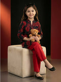 Velvour Girls Linen Printed Co-Ord Set-VG228-B