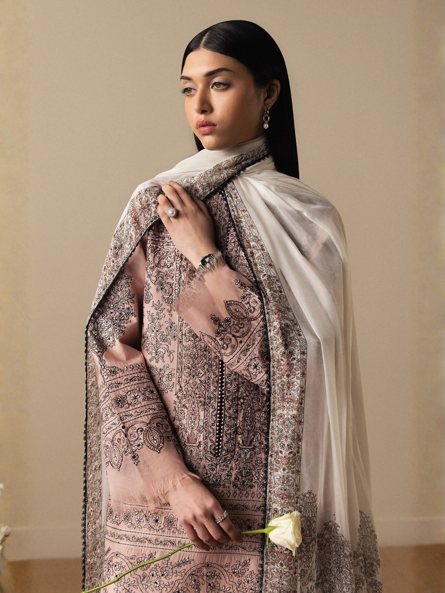 Zara ShahJahan Satori'26 Lawn Embroidered Unstitched 3-Piece Suit-Akahana-D11