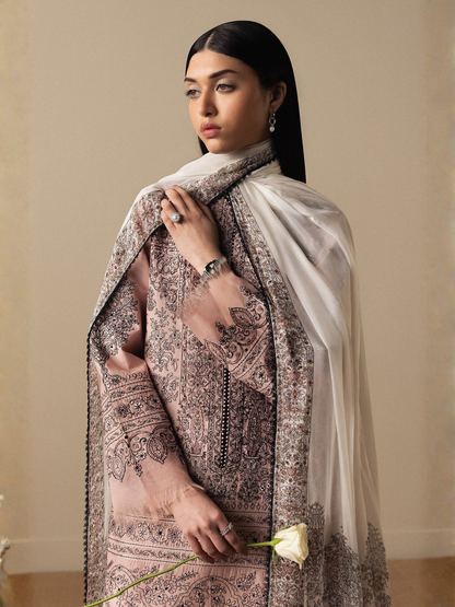 Zara ShahJahan Satori'26 Lawn Embroidered Unstitched 3-Piece Suit-Akahana-D11