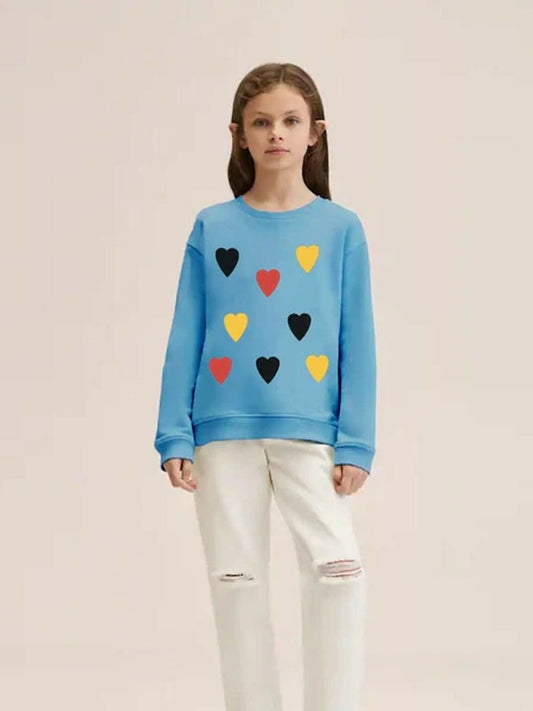 Funky's kid's Mini Color Heart Printed Zinc Sweat Shirt-10200