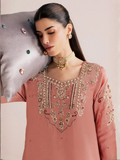 Allure By IH Silver Night Tussel Silk Embroidered Kaftan Set-Picante