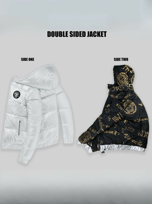 Funky men’s imported dual style heavy insulated padded puffer jacket, durable high-quality material with maximum warmth and versatile winter fashion.