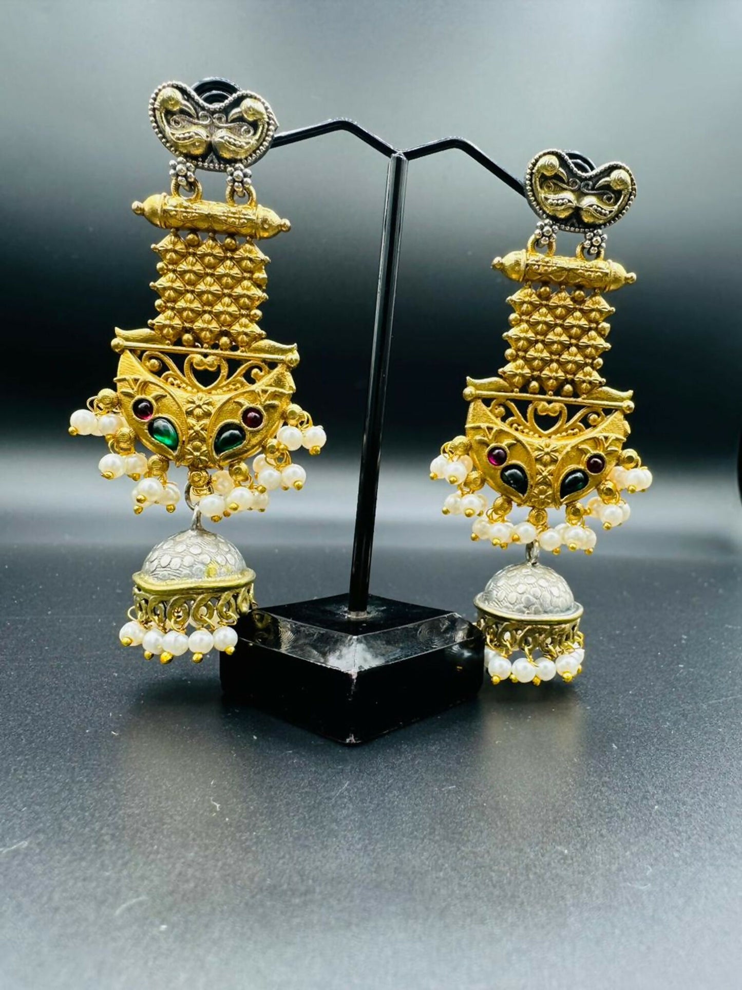 H&A Jewellery Handmade Brass Oxidized Jhumka