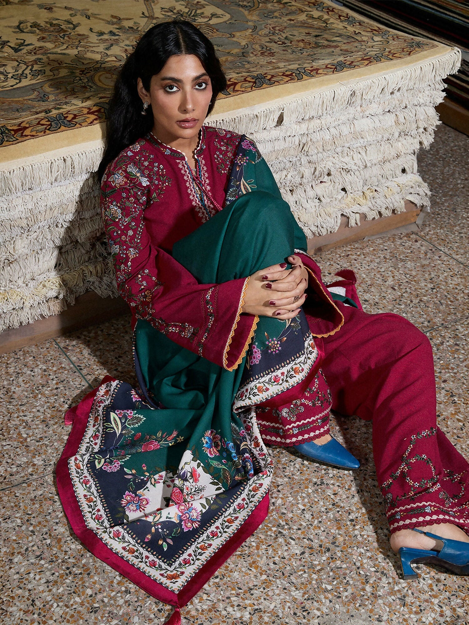 Jugnu by Hussain Rehar Karandi AW 25 - Edit III Embroidered Unstitched 3-Piece Suit-Hasti