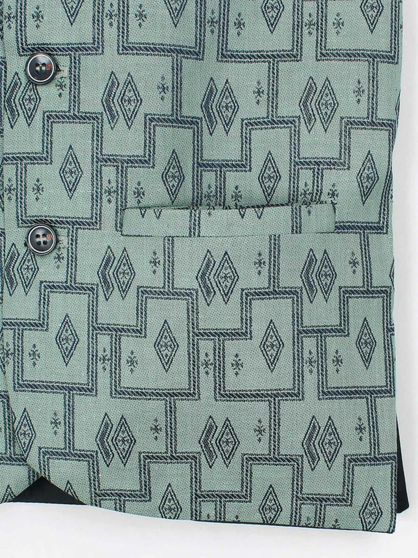 Velvour Boys Jacquard Printed Waistcoat-VW06-B