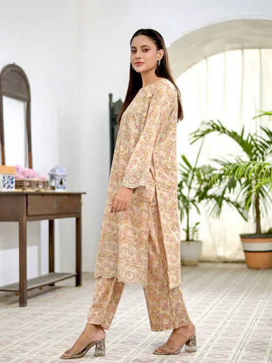 MAK Fashion Lawn Embroidered Co-Ord Set-Elena