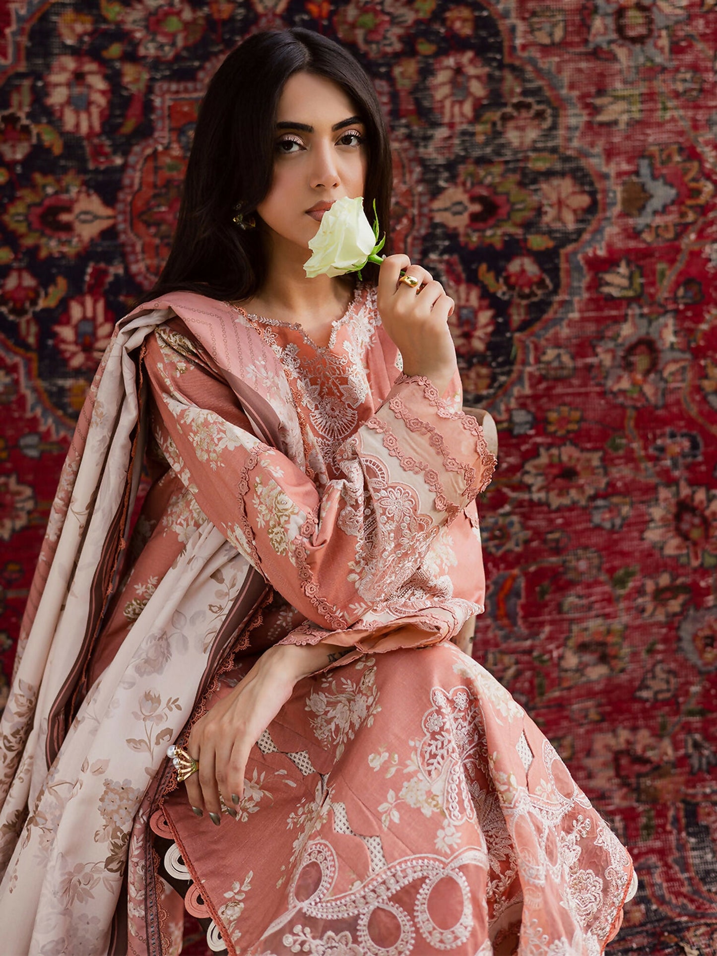 Parishay Rang e Sarma Khaddar Embroidered Stitched 3-Piece Suit-SAR-03