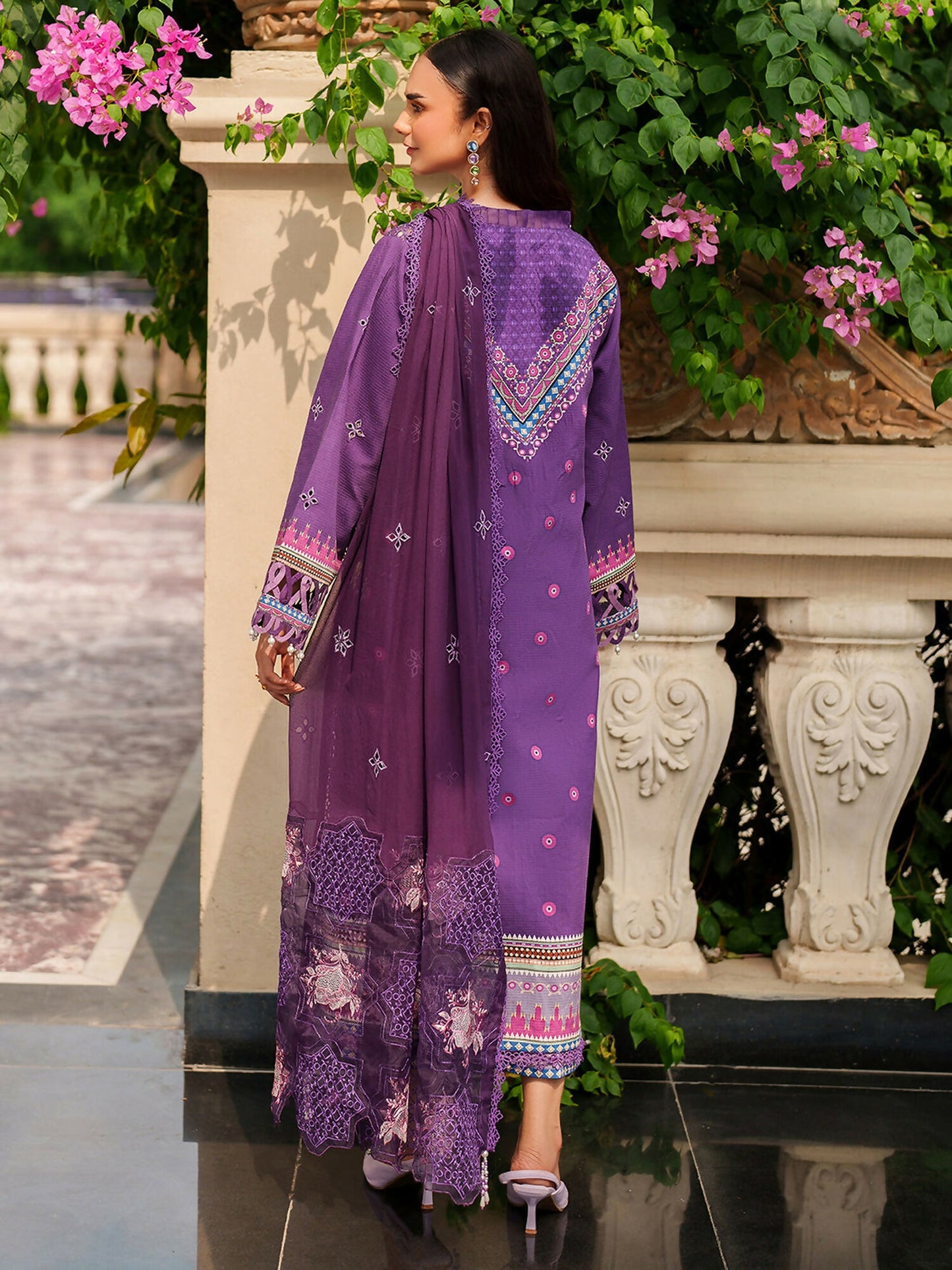 Parishay Ivy Bloom Viscose Embroidered Stitched 3-Piece Suit-IW-08