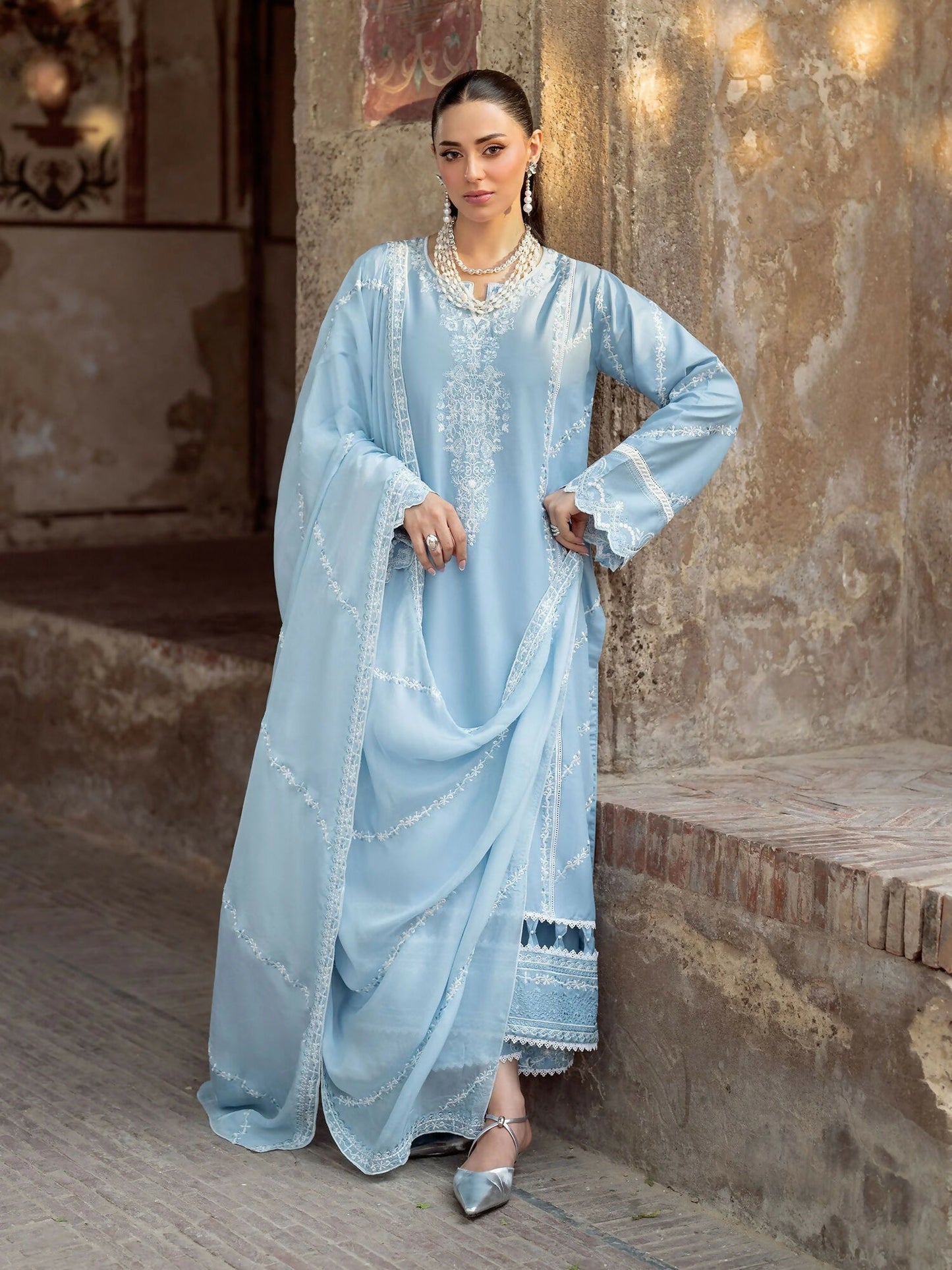 Panache Apparel Rang-e-Bahar Lawn Embroidered Stitched Suit-Badal
