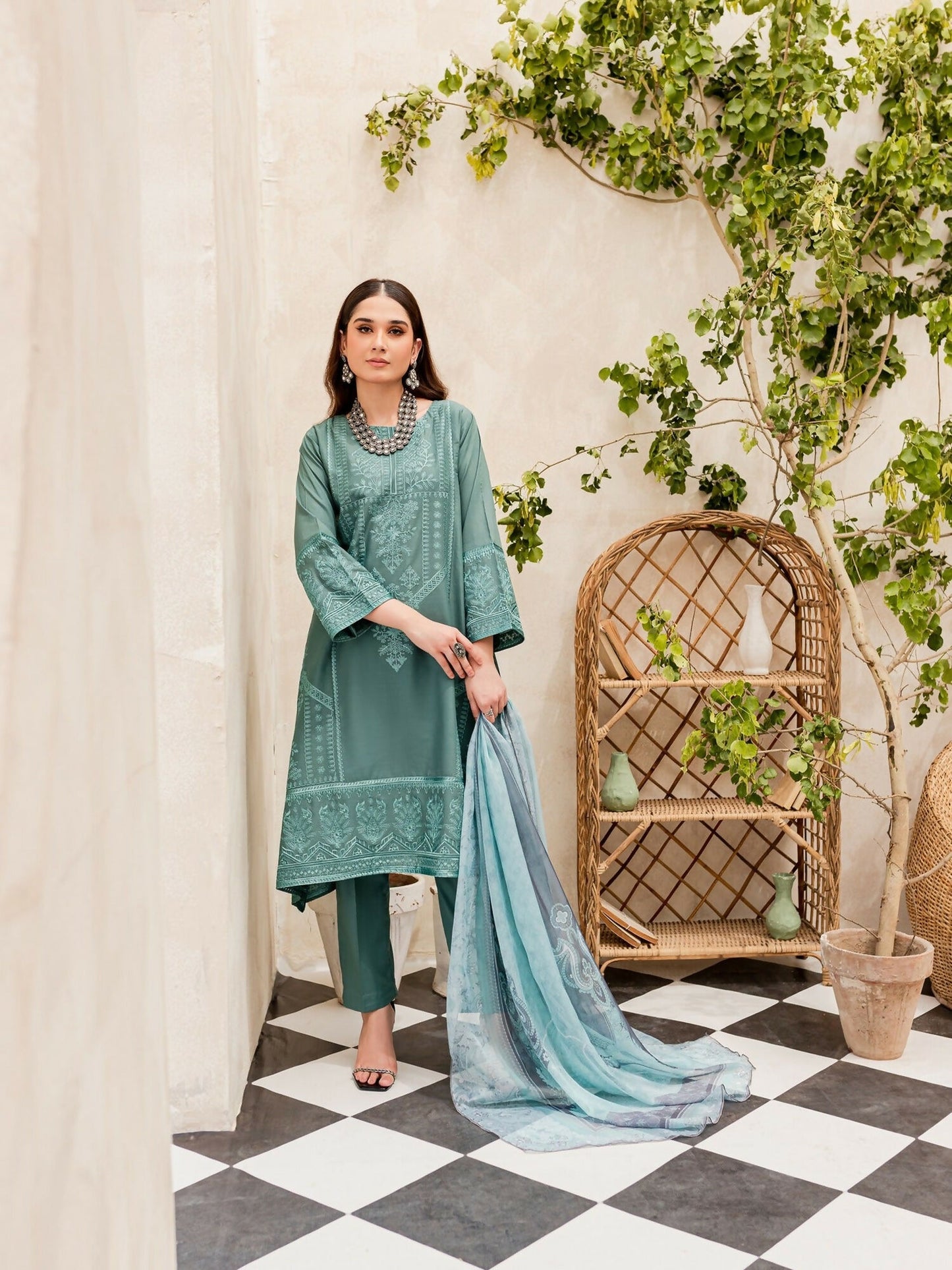 Panache Apparel Lawn Embroidered Stitched 2-Piece Suit-Zest