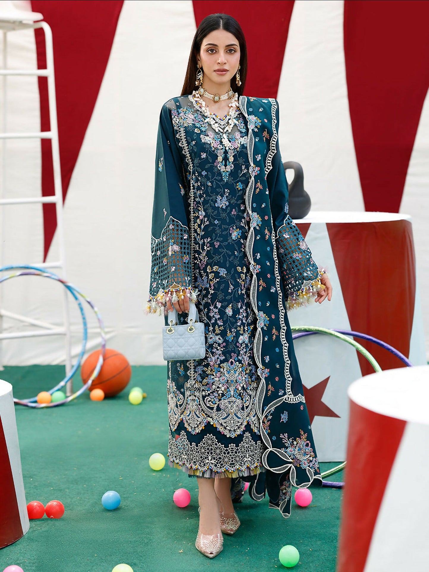 Binilyas Carnival Lawn Embroidered Stitched 3-Piece Suit-35-A