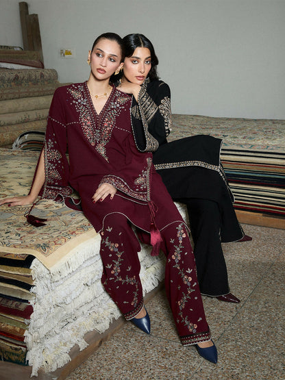 Jugnu by Hussain Rehar Karandi AW 25 - Edit III Embroidered Unstitched 3-Piece Suit-Rami