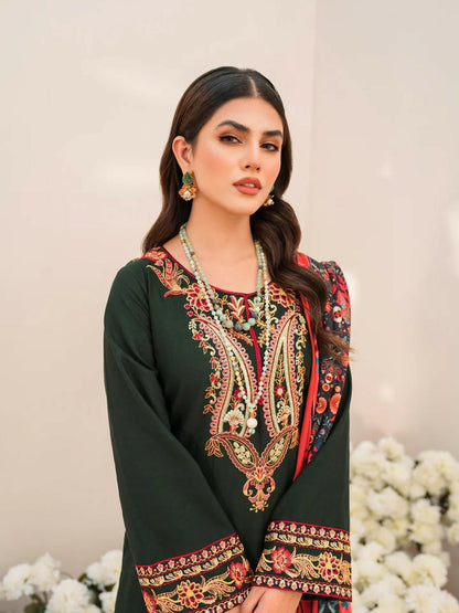 Panache Apparel Winter Basics Khaddar Embroidered Stitched 2-Piece Suit-Stardust