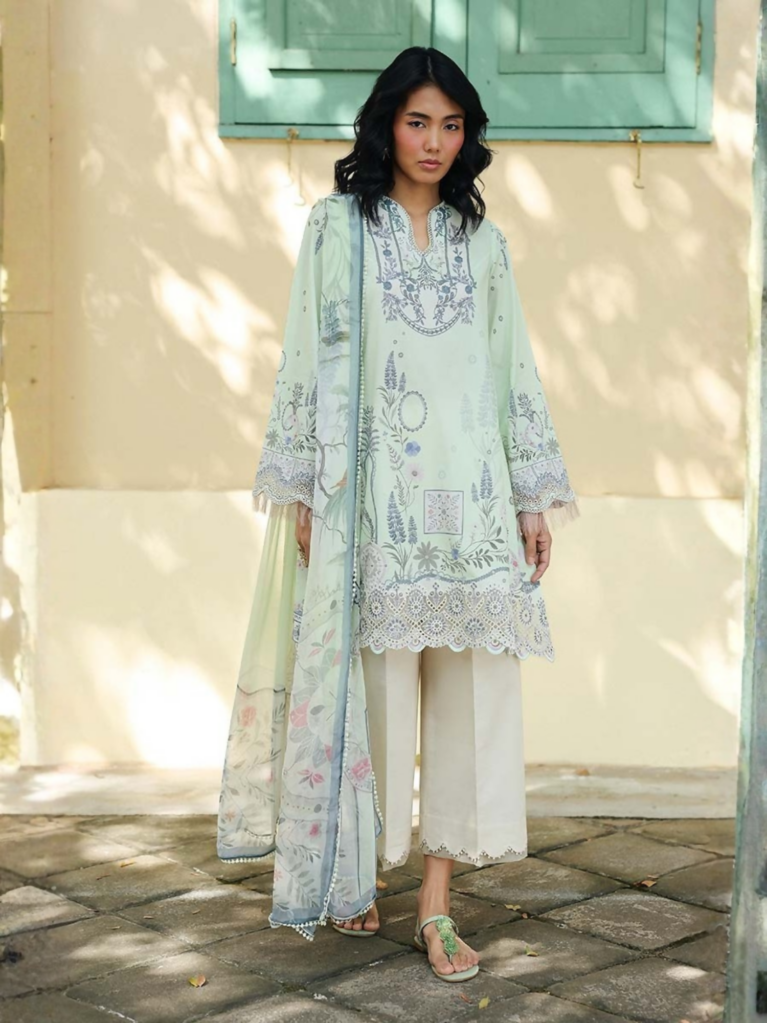 Qalamkar Qprints Lawn'26 Embroidered Unstitched 3-Piece Suit-AX-04-(B)-Asha