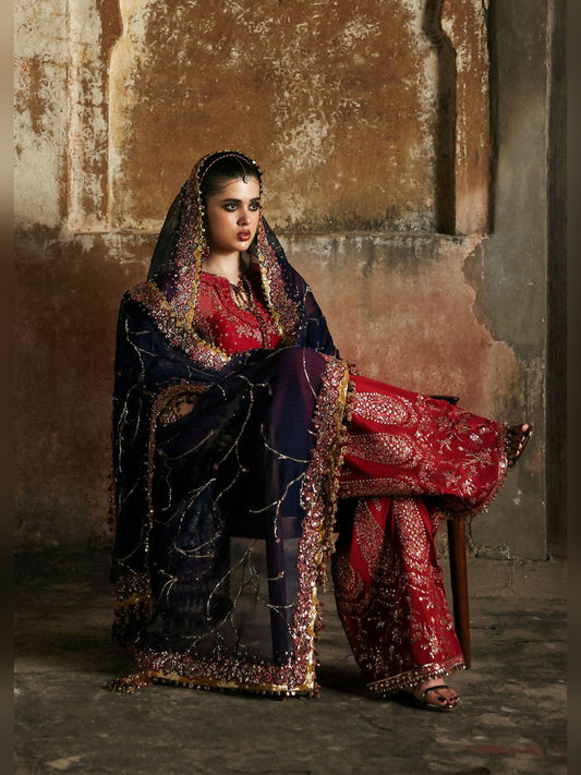 Hussain Rehar Massarat Festive Unstitched'25 Chiffon 3-Piece Suit-Shahrbano