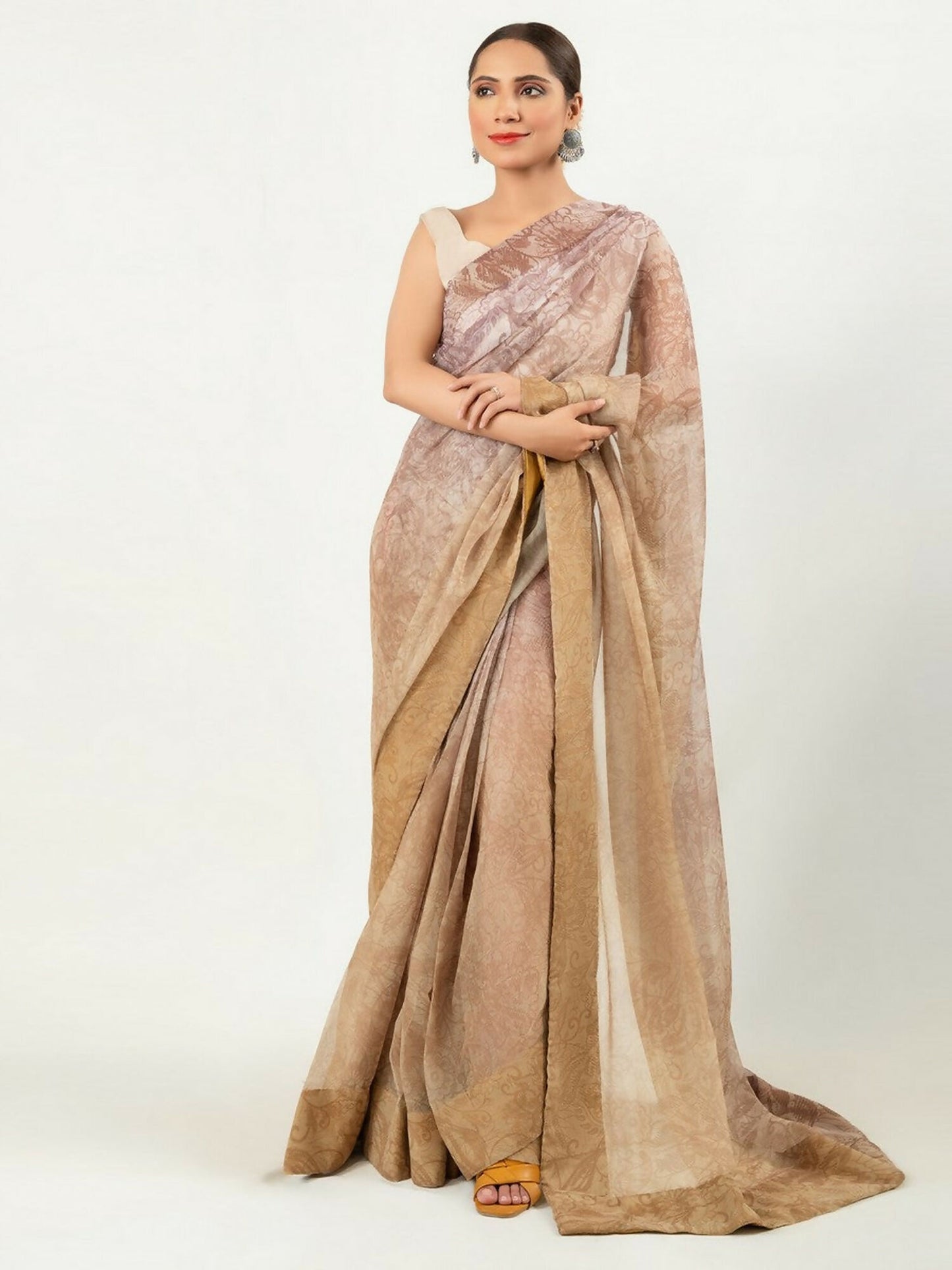 Imran Aftab Chiffon Printed Stitched Saree-IASC 15