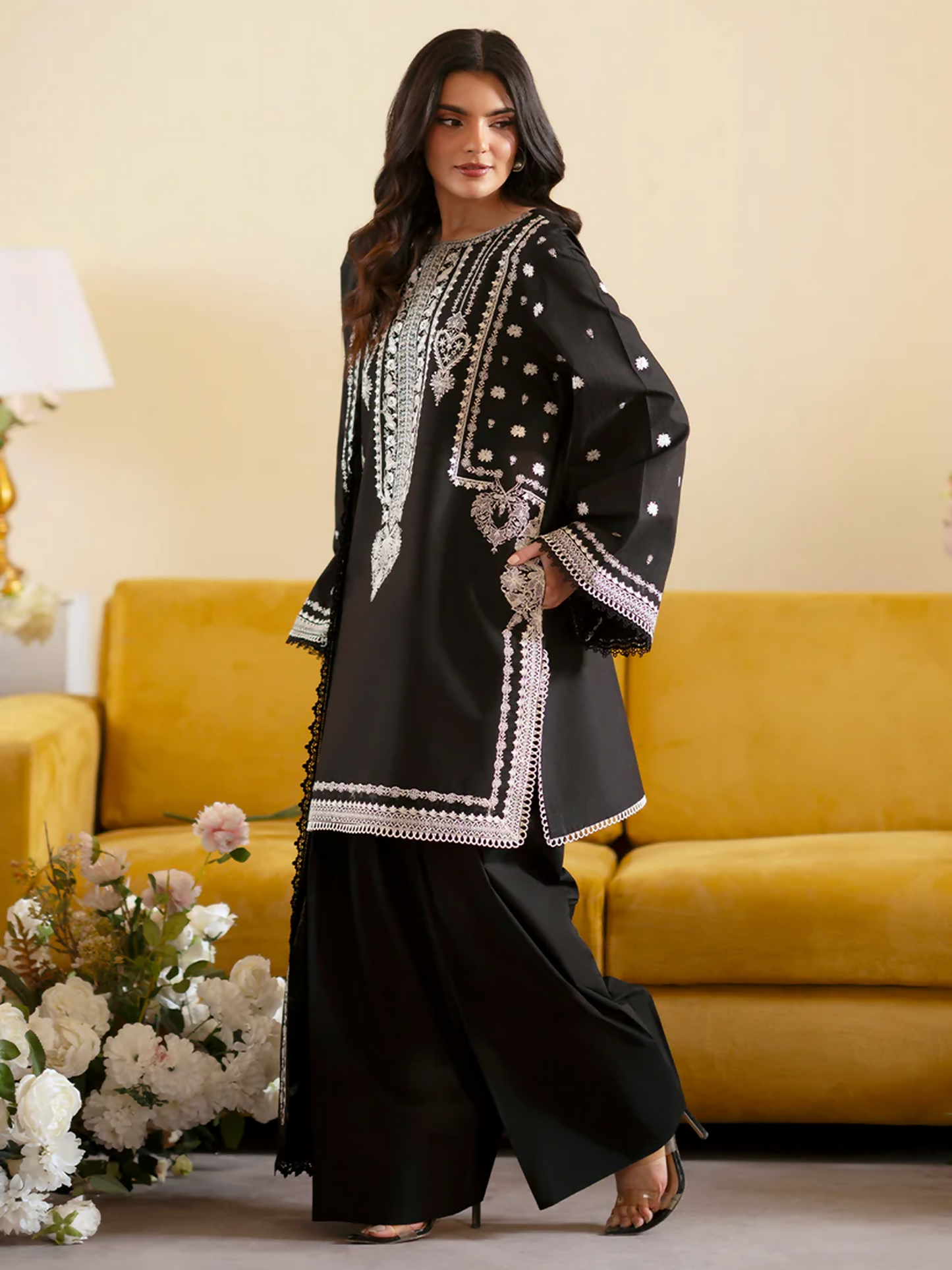 Mahnur Ember Lawn Embroidered Unstitched 3-Piece Suit-EM-006