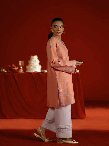 Joolie By Saira Rizwan Lawn Embroidered Stitched 2-Piece Suit-Joolie Peach-JBP25-05