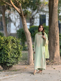Tawakal Closet Linen Embroidered Stitched 3-Piece Suit-Pistachio
