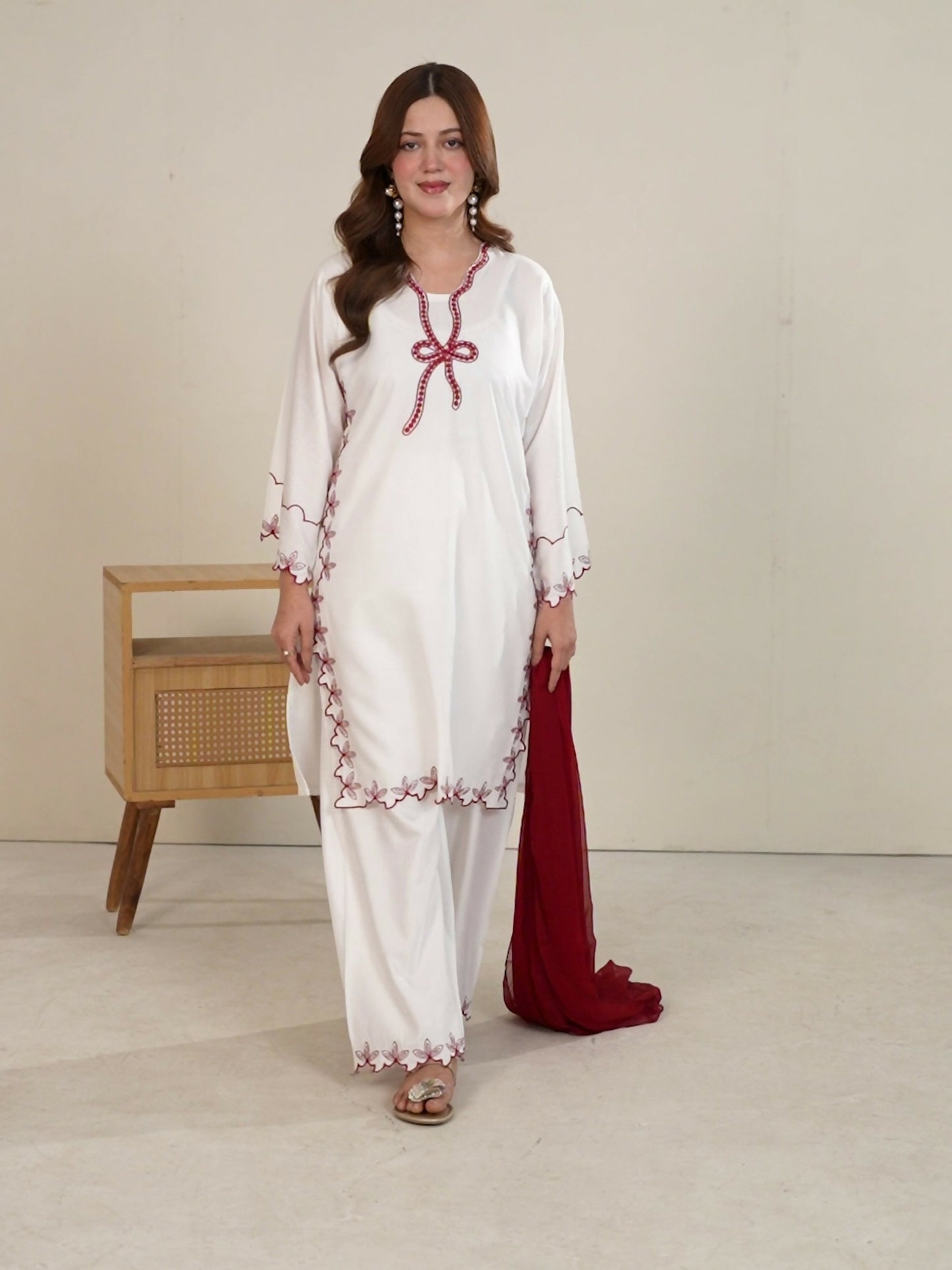 Stylish Collection Whisper Pret Linen Embroidered Stitched 3-Piece Suit-Nayyab