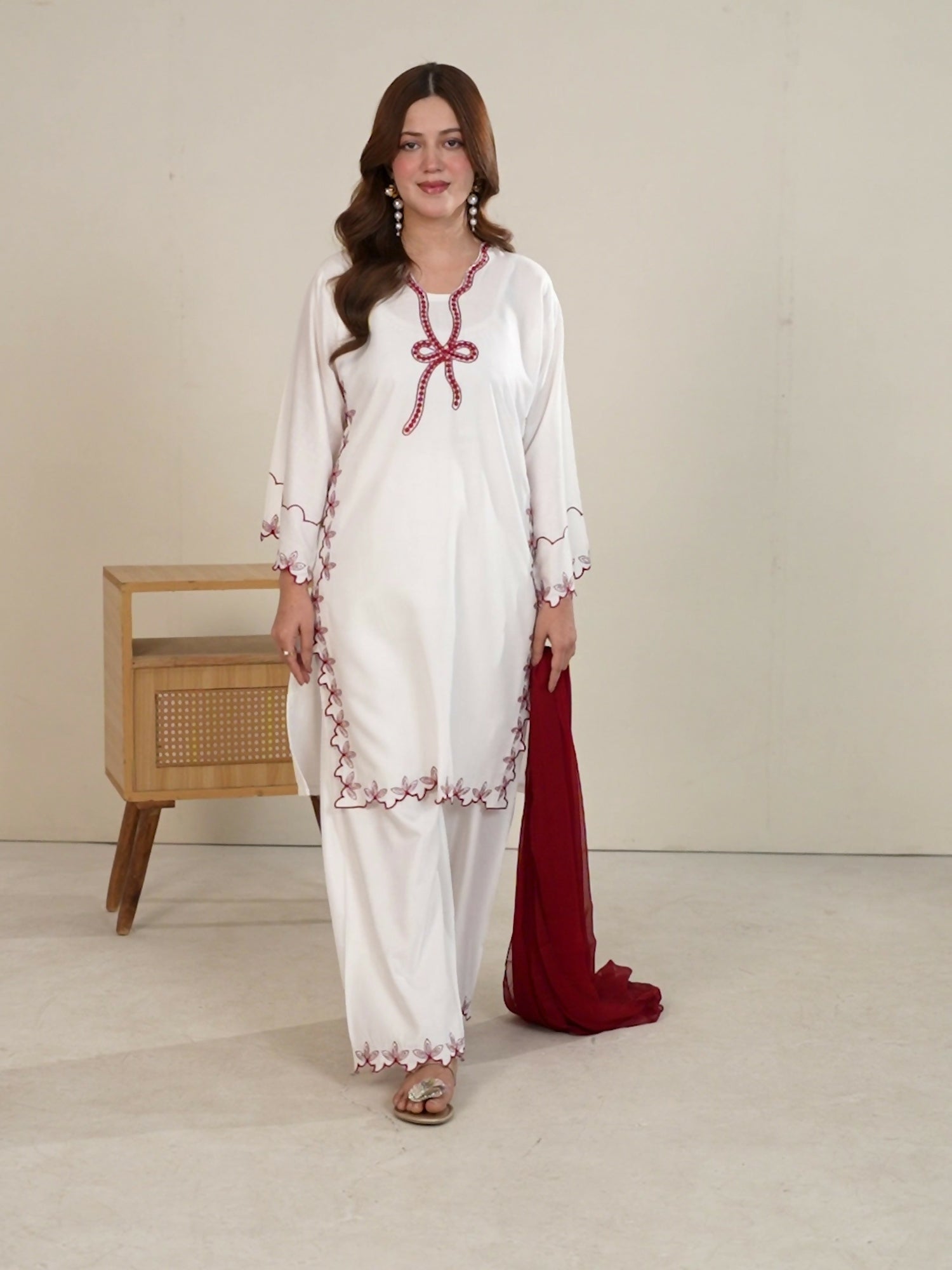 Stylish Collection Whisper Pret Linen Embroidered Stitched 3-Piece Suit-Nayyab