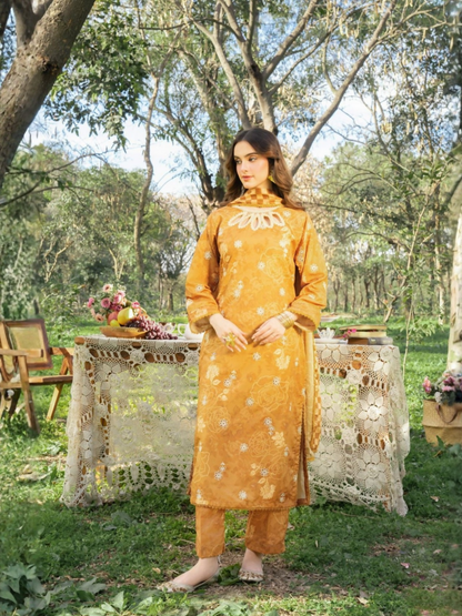 Panache Apparel Lawn Embroidered Stitched Suit-Spice