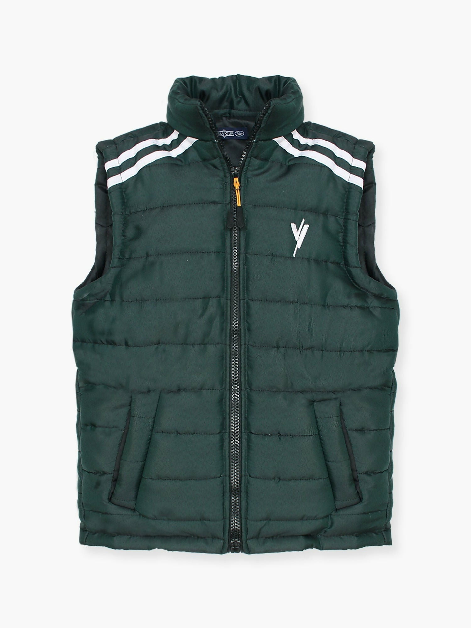 Green Velvour  Puffer Jacket-VJ35-C