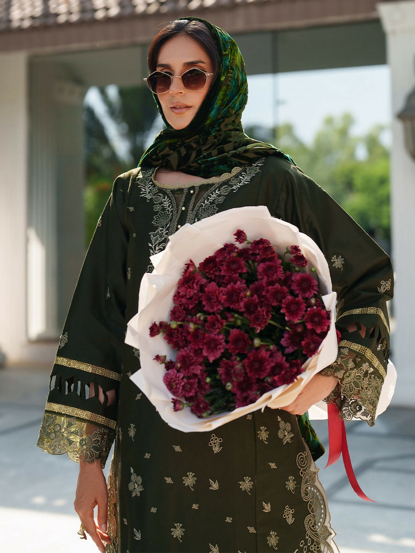 Parishay Panache Winter Corduroy Embroidered Stitched 3-Piece Suit-PNE-05