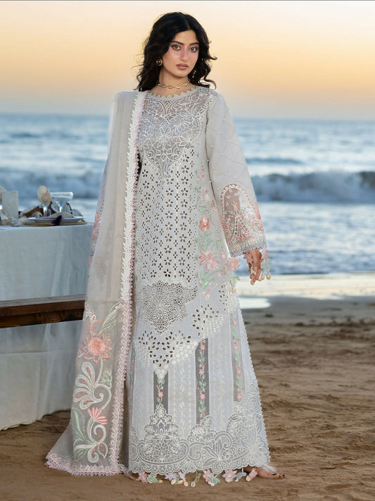 Mahnur Sirene Luxury Lawn'26 Embroidered Stitched 3-Piece Suit-S-06
