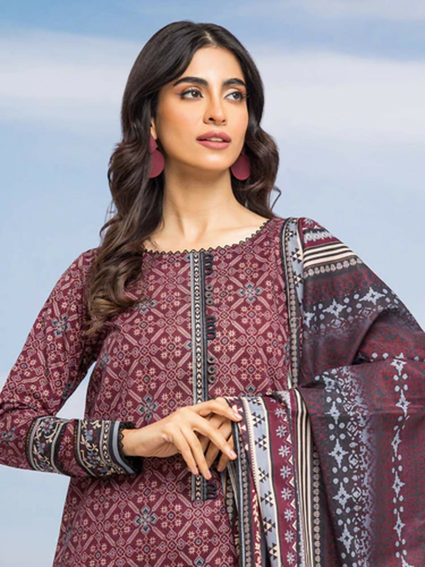 Edenrobe Allure Summer Lawn Printed Unstitched 3-Piece Suit-EWU24A1-35281