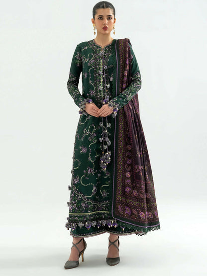 Hussain Rehar Khaddar'25 Embroidered Unstitched 3-Piece Suit-Gulbasi