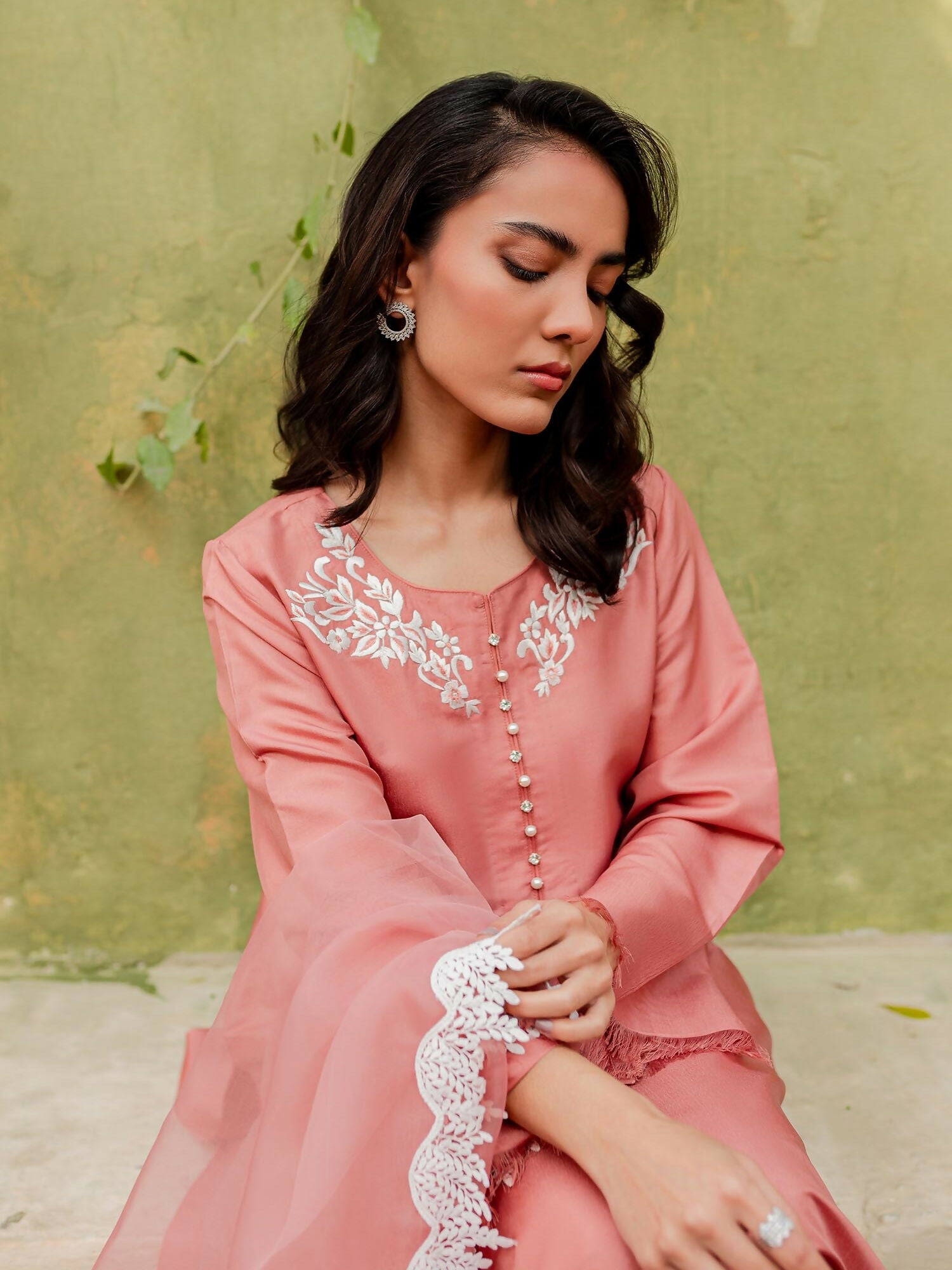Allure By IH Katan Silk Embroidered Stitched 3-Piece Suit-Lilly