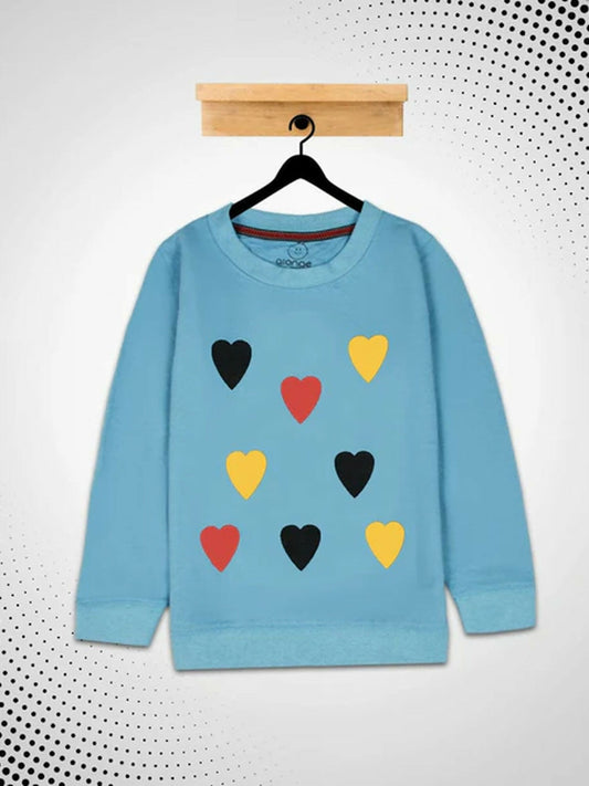 Funky's kid's Mini Color Heart Printed Zinc Sweat Shirt-10200