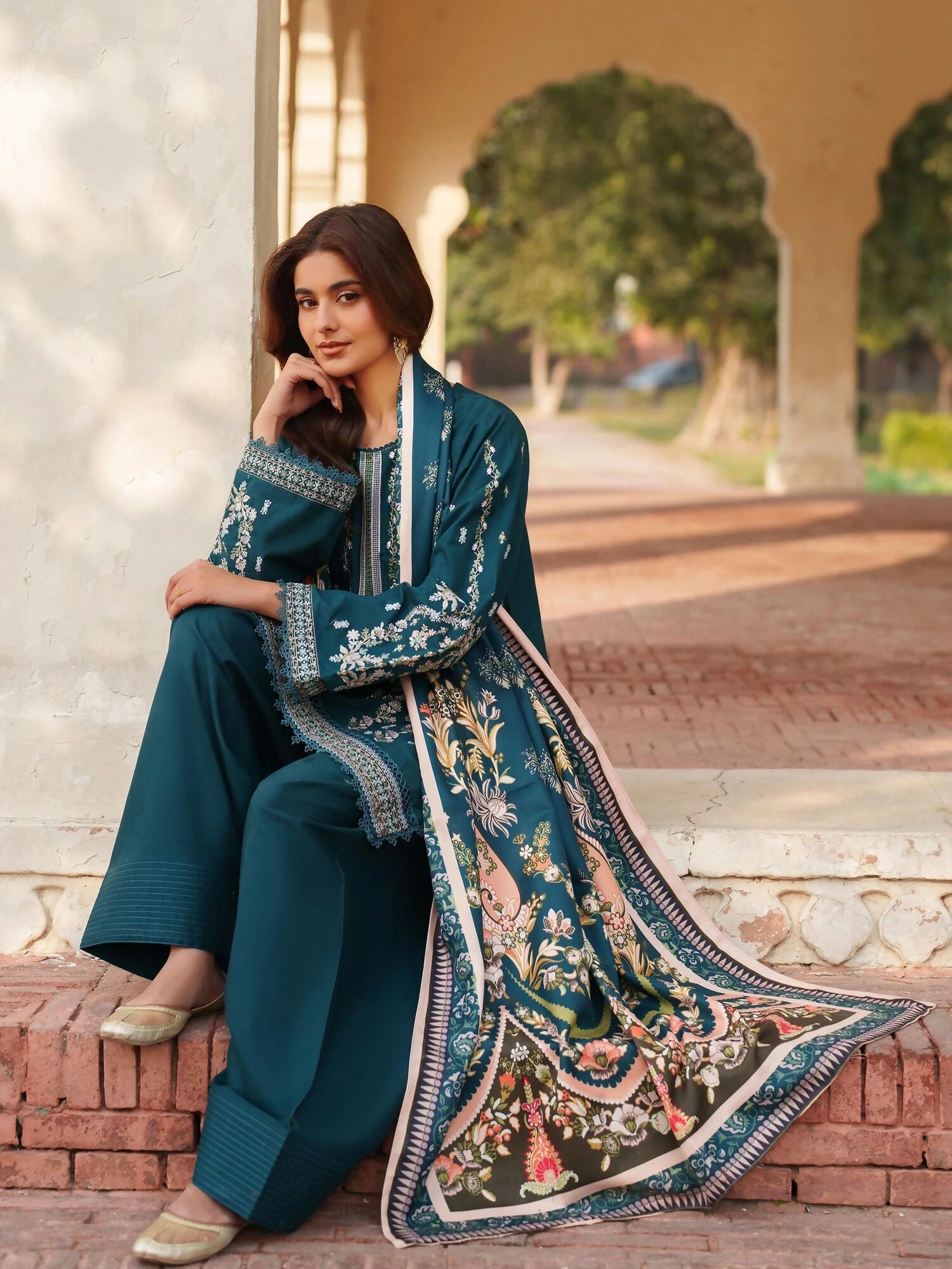 Panache Apparel Khaddar Embroidered Stitched Suit-Sard