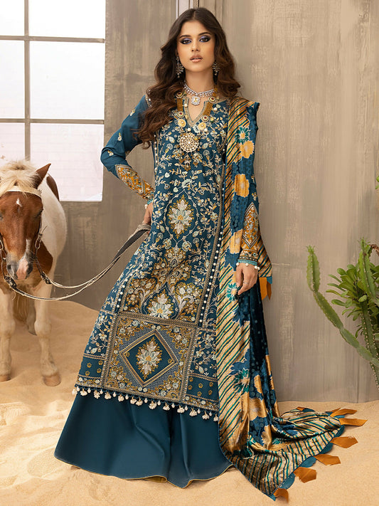 Binilyas Kotrai Embroidered Unstitched 3-Piece Suit-506-A
