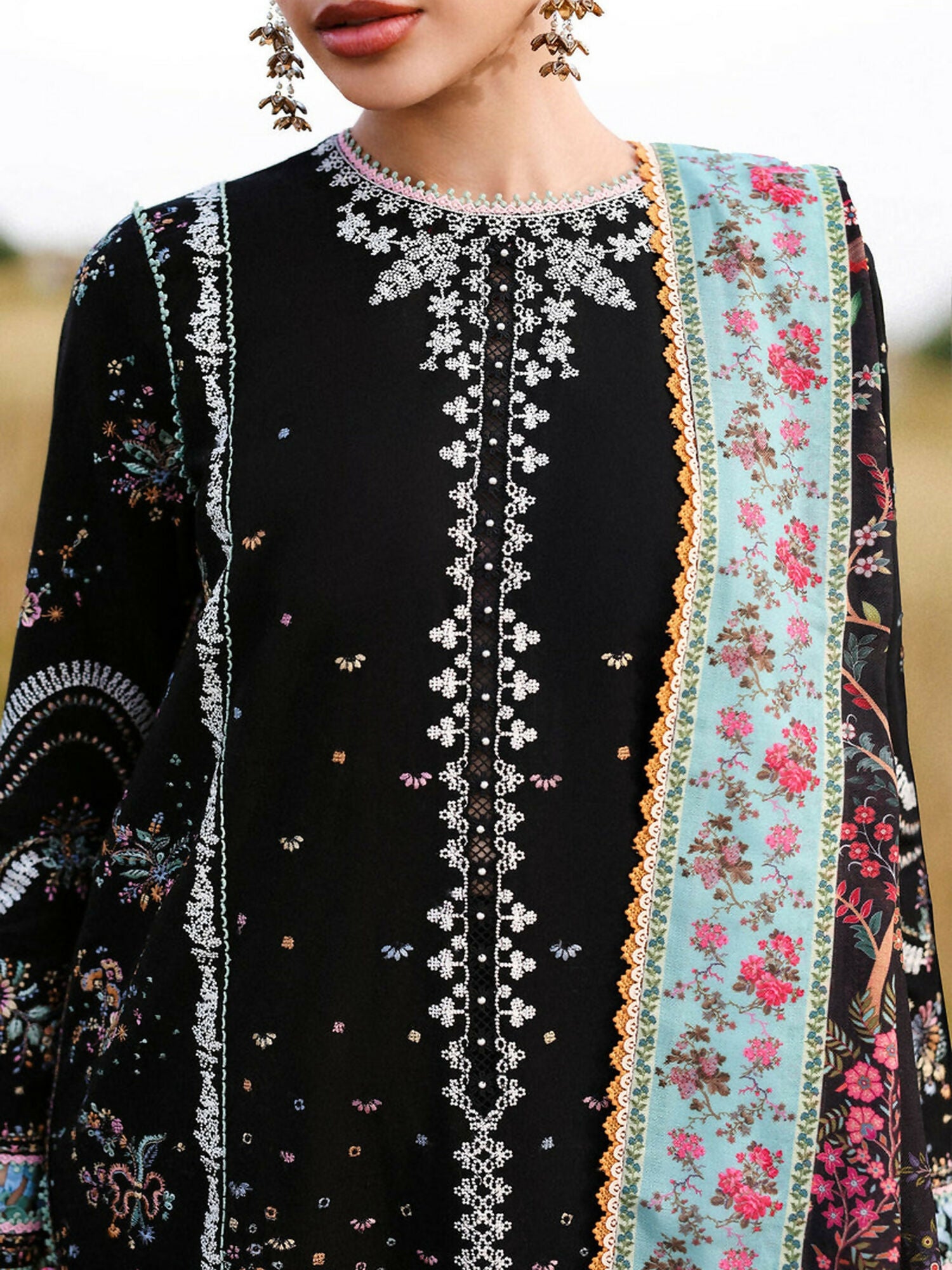 Hussain Rehar Khaddar'25 Embroidered Unstitched 3-Piece Suit-Malika