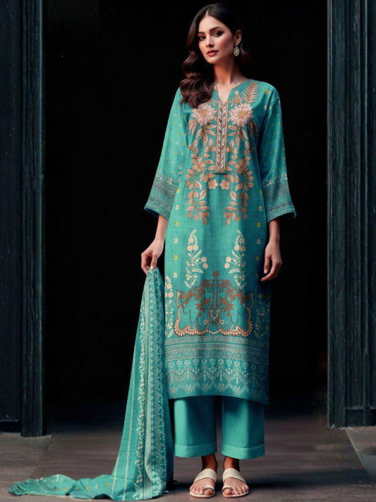 Bin Rehman Lawn Embroidered Unstitched 3-Piece Suit-D-118