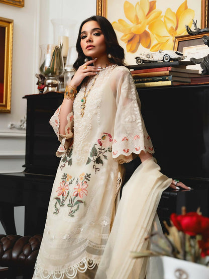 Shiza Hassan Aira Luxury Pret Cotton Net Embroidered Stitched 4-Piece Suit-Arila