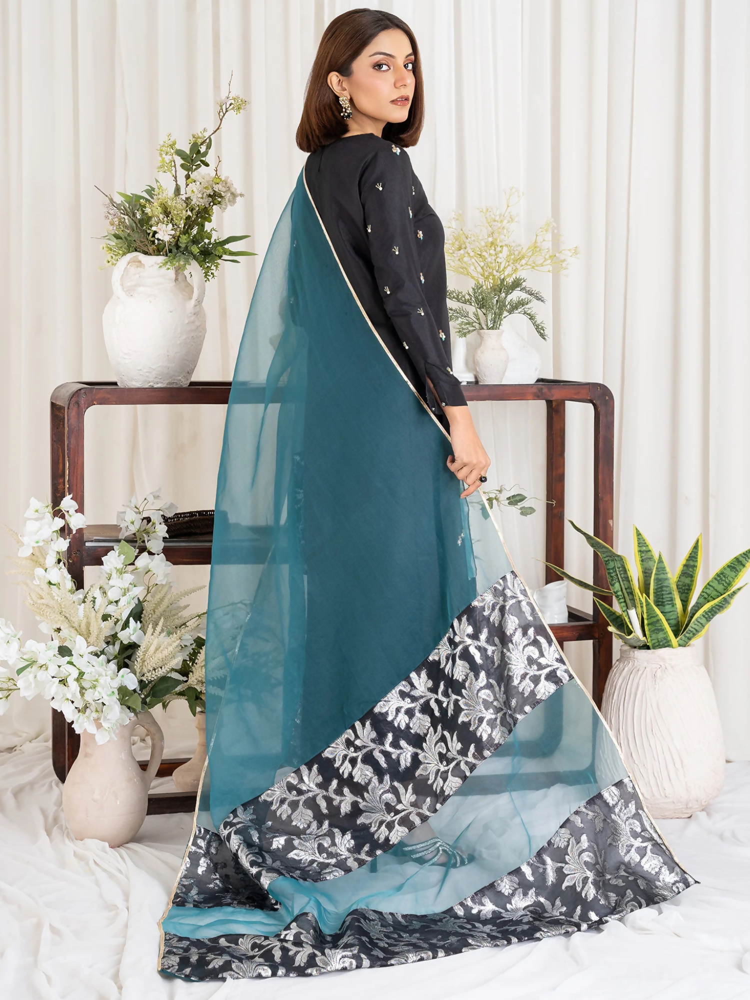 Allure By IH Luxury Pret Raw Silk Embellished Stitched 3-Piece Suit-Rita
