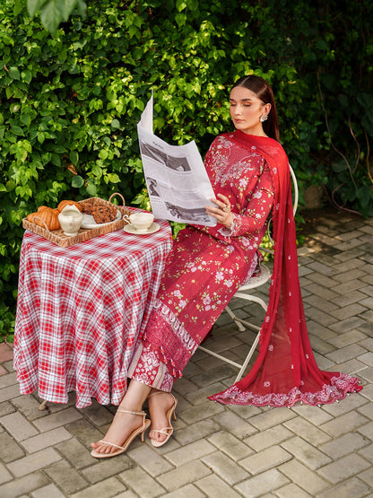 Parishay Ivy Bloom Viscose Embroidered Stitched 3-Piece Suit-IW-02