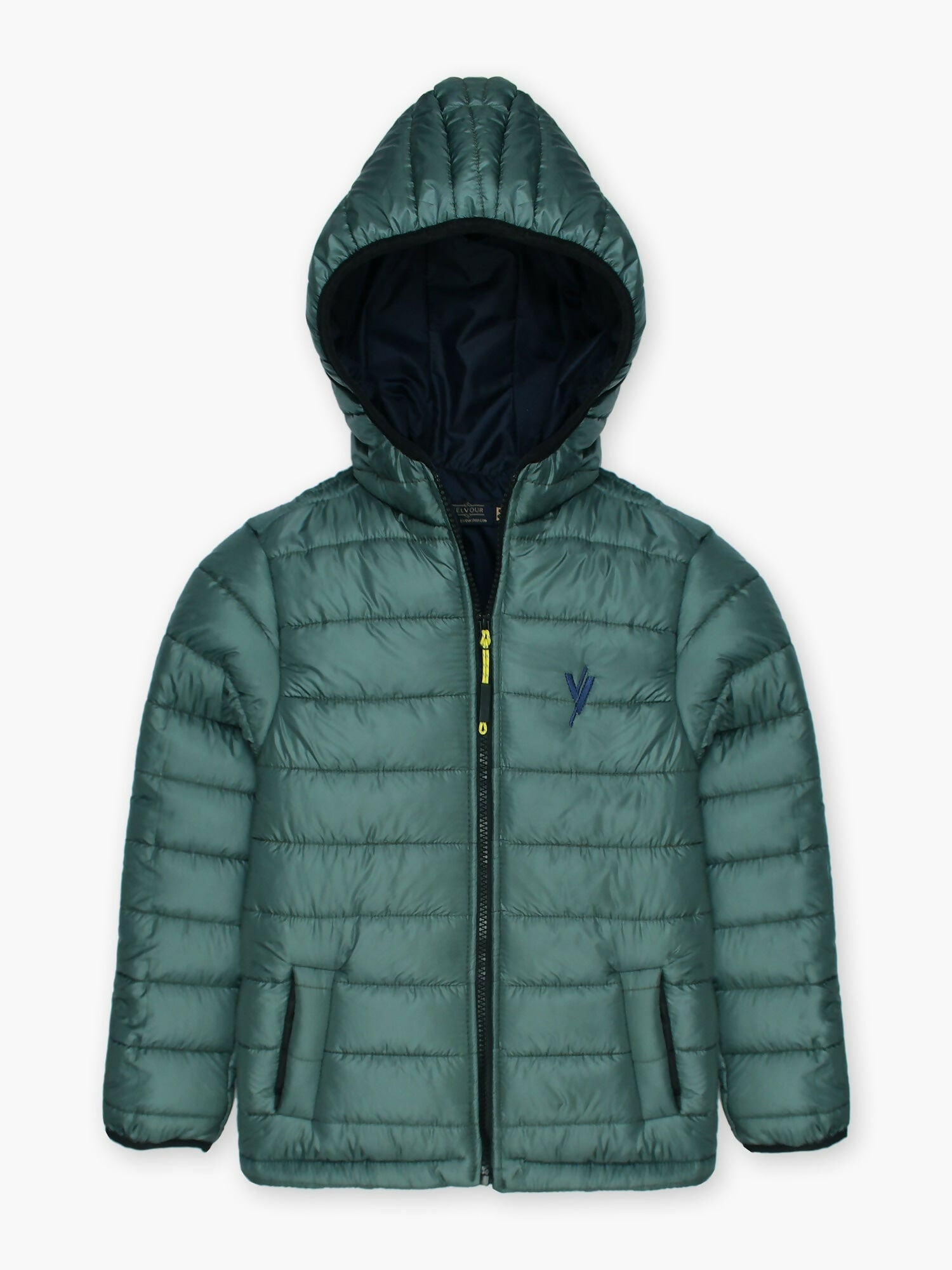 Green Velvour  Puffer Jacket-VJ20-C