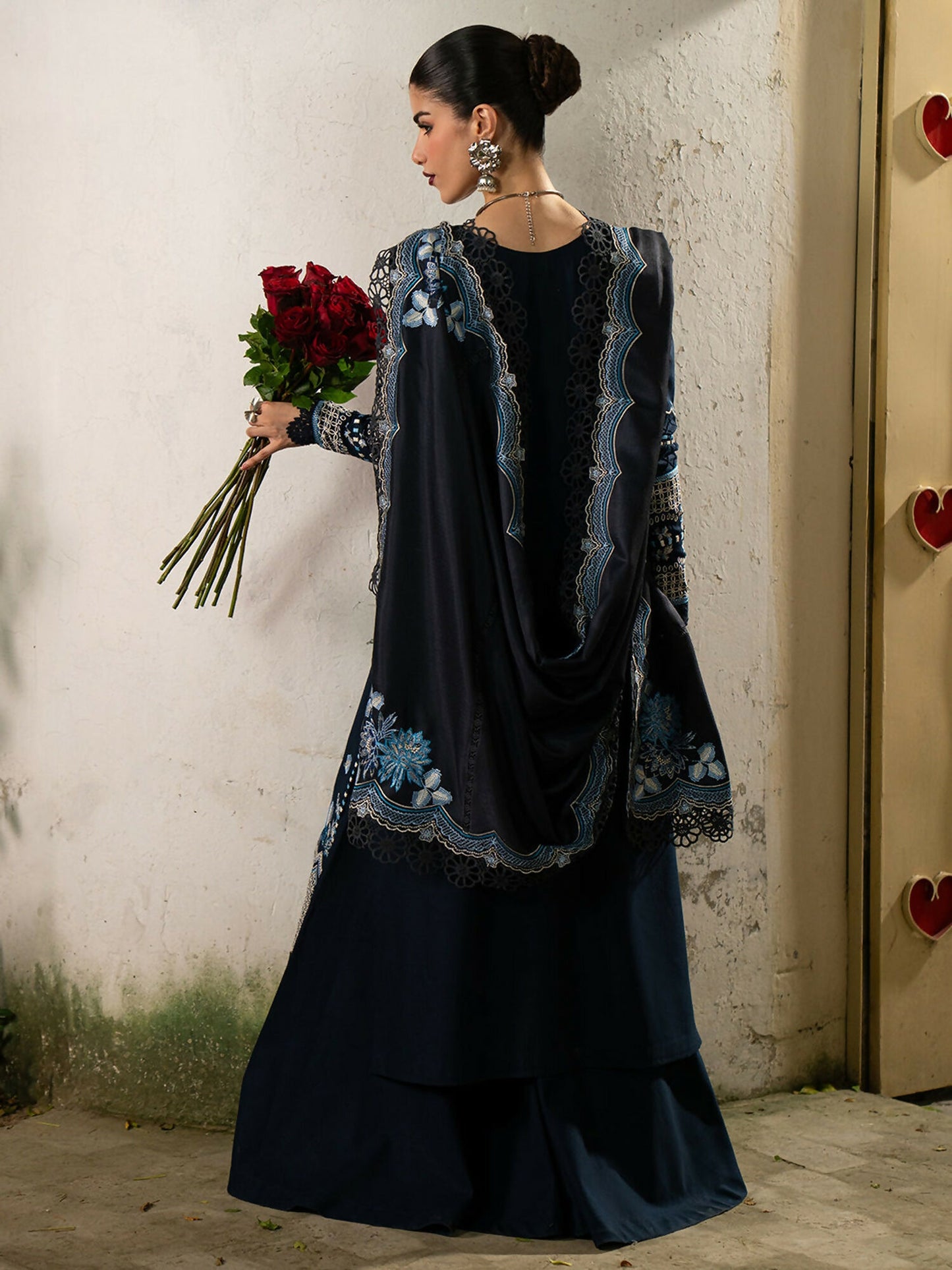 Binilyas Gulrukh Khaddar Embroidered Unstitched 3-Piece Suit-62-B