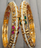 H&A Jewellery Handcrafted Antique Gold Bangles with Fine Pearl Beadwork & Semi-Precious Stones