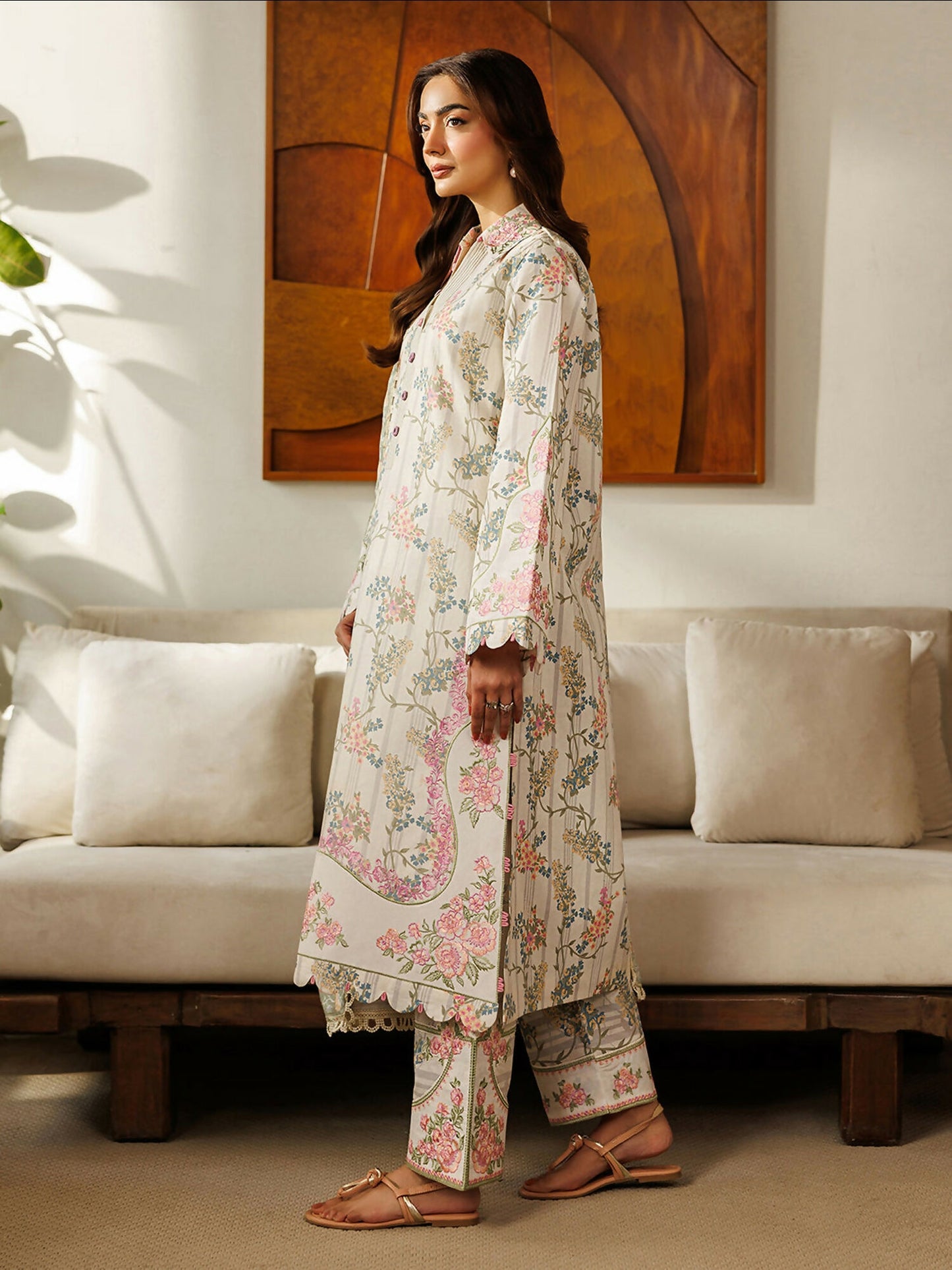 Mahnur Leila Lawn'26 Embroidered Stitched 3-Piece Suit-L-03