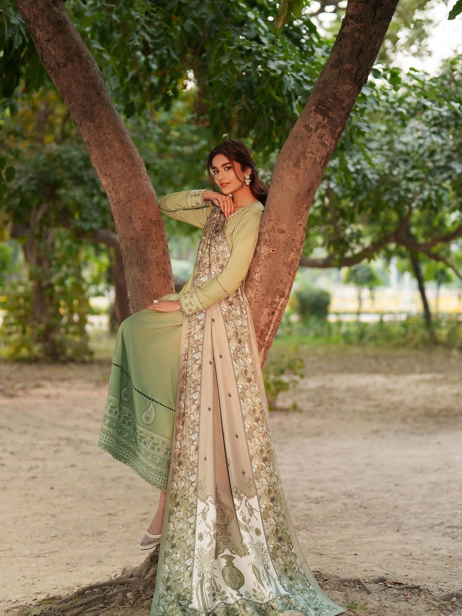Panache Apparel Linen Embroidered Stitched Suit-Jiya