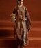 Hussain Rehar Luxury Pret'23 Raw Silk Embellished Stitched 3-Piece Suit-Marrom